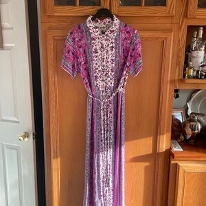 Rusttydustty Floral Pink & Purple jumpsuit size large